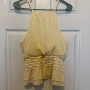 Cream Colored Halter Ruffle Top